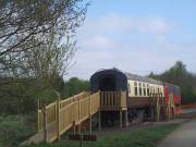 railway carriages cafe greenway stratford upon avon england 2009 roadsofstone
